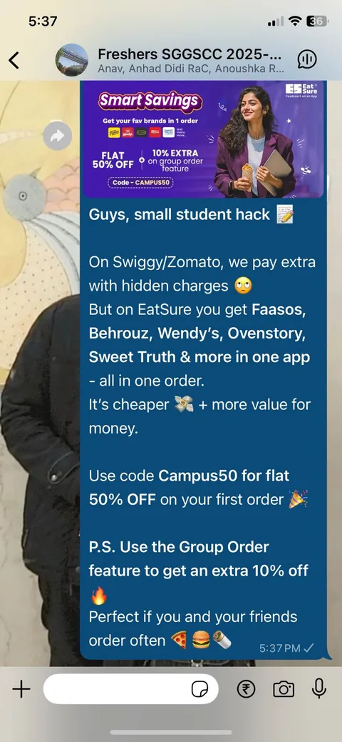 EatSure campaign by Youthfluence